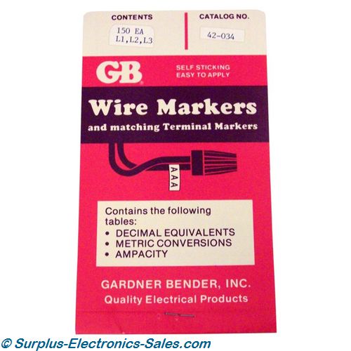Wire Markers L1,L2,L3 150 Each